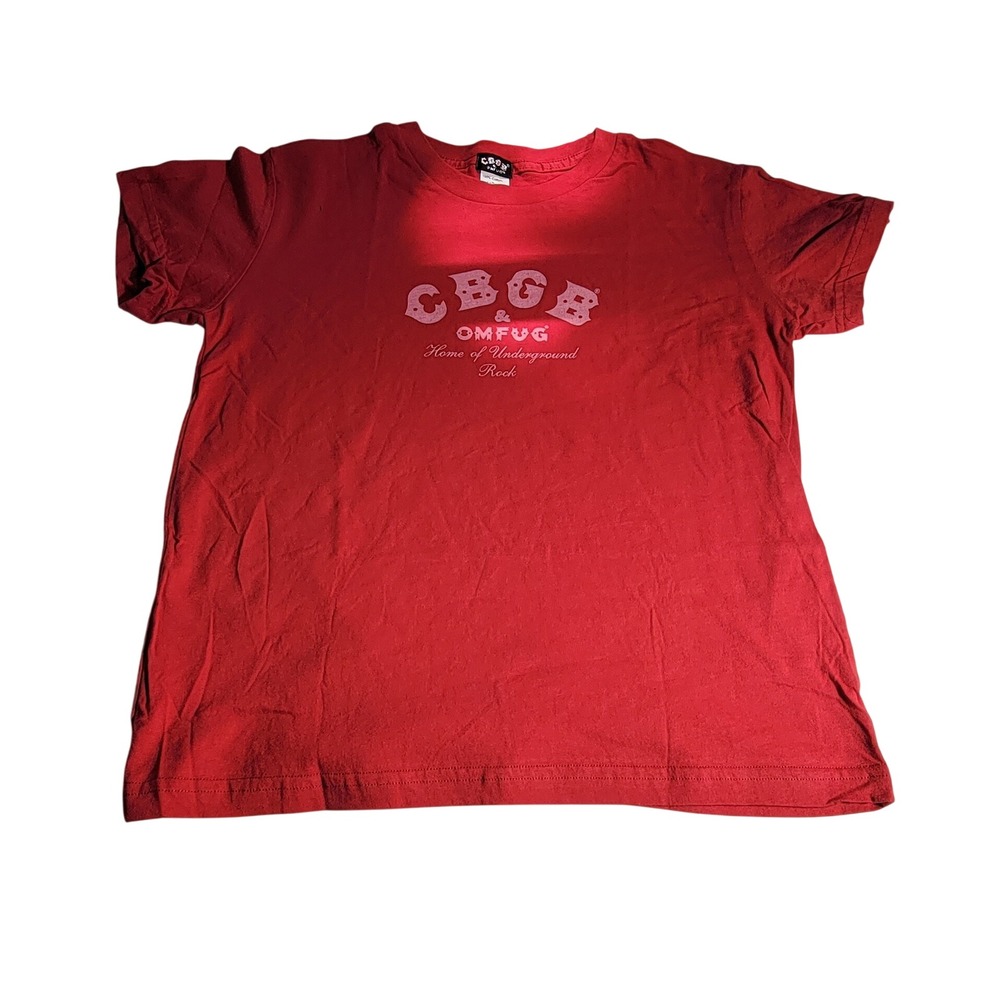 CBGB OMFUG Red Graphic T-Shirt XL Home of Underground Rock Punk Tee Made in USA
